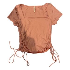 Chocolate Square Neck‎ Peach Top